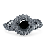 Sunflower Ring Infinity Twisted Round Cubic Zirconia 925 Sterling Silver