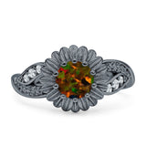 Sunflower Ring Infinity Twisted Round Cubic Zirconia 925 Sterling Silver