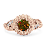 Sunflower Ring Infinity Twisted Round Cubic Zirconia 925 Sterling Silver