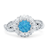 Sunflower Ring Infinity Twisted Round Cubic Zirconia 925 Sterling Silver