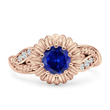 Sunflower Ring Infinity Twisted Round Cubic Zirconia 925 Sterling Silver