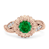 Sunflower Ring Infinity Twisted Round Cubic Zirconia 925 Sterling Silver