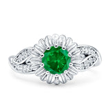 Sunflower Ring Infinity Twisted Round Cubic Zirconia 925 Sterling Silver