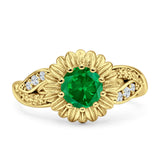 Sunflower Ring Infinity Twisted Round Cubic Zirconia 925 Sterling Silver