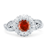 Sunflower Ring Infinity Twisted Round Cubic Zirconia 925 Sterling Silver