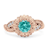 Sunflower Ring Infinity Twisted Round Cubic Zirconia 925 Sterling Silver