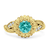 Sunflower Ring Infinity Twisted Round Cubic Zirconia 925 Sterling Silver