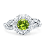 Sunflower Ring Infinity Twisted Round Cubic Zirconia 925 Sterling Silver