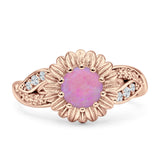 Sunflower Ring Infinity Twisted Round Cubic Zirconia 925 Sterling Silver