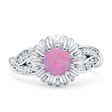 Sunflower Ring Infinity Twisted Round Cubic Zirconia 925 Sterling Silver