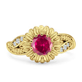 Sunflower Ring Infinity Twisted Round Cubic Zirconia 925 Sterling Silver