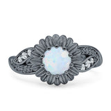 Sunflower Ring Infinity Twisted Round Cubic Zirconia 925 Sterling Silver