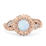 Sunflower Ring Infinity Twisted Round Cubic Zirconia 925 Sterling Silver