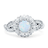 Sunflower Ring Infinity Twisted Round Cubic Zirconia 925 Sterling Silver