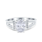 Oval Art Deco Wedding Engagement Ring Simulated Cubic Zirconia 925 Sterling Silver