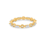 Wedding Band Baguette Round Simulated Cubic Zirconia 925 Sterling Silver