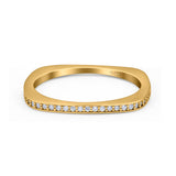 Half Eternity Ring Wedding Engagement Band Round Simulated Cubic Zirconia 925 Sterling Silver (1.7mm)