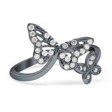 Butterfly Ring Cubic Zirconia 925 Sterling Silver