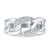Link Ring Cubic Zirconia 925 Sterling Silver