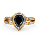 Vintage Style Pear Halo Engagement Ring Cubic Zirconia 925 Sterling Silver