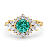 Art Deco Round Engagement Ring Cubic Zirconia 925 Sterling Silver