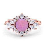 Art Deco Round Engagement Ring Cubic Zirconia 925 Sterling Silver
