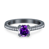 Solitaire Accent Wedding Ring Simulated Cubic Zirconia 925 Sterling Silver