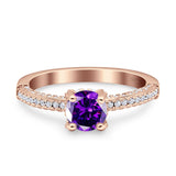 Solitaire Accent Wedding Ring Simulated Cubic Zirconia 925 Sterling Silver