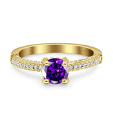 Solitaire Accent Wedding Ring Simulated Cubic Zirconia 925 Sterling Silver