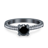 Solitaire Accent Wedding Ring Simulated Cubic Zirconia 925 Sterling Silver