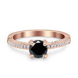 Solitaire Accent Wedding Ring Simulated Cubic Zirconia 925 Sterling Silver