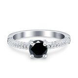 Solitaire Accent Wedding Ring Simulated Cubic Zirconia 925 Sterling Silver