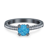 Solitaire Accent Wedding Ring Simulated Cubic Zirconia 925 Sterling Silver