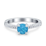 Solitaire Accent Wedding Ring Simulated Cubic Zirconia 925 Sterling Silver