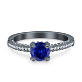 Solitaire Accent Wedding Ring Simulated Cubic Zirconia 925 Sterling Silver