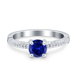 Solitaire Accent Wedding Ring Simulated Cubic Zirconia 925 Sterling Silver