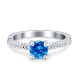 Solitaire Accent Wedding Ring Simulated Cubic Zirconia 925 Sterling Silver