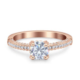 Solitaire Accent Wedding Ring Simulated Cubic Zirconia 925 Sterling Silver