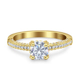 Solitaire Accent Wedding Ring Simulated Cubic Zirconia 925 Sterling Silver