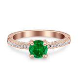 Solitaire Accent Wedding Ring Simulated Cubic Zirconia 925 Sterling Silver