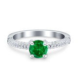 Solitaire Accent Wedding Ring Simulated Cubic Zirconia 925 Sterling Silver