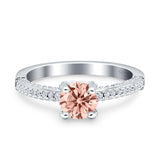 Solitaire Accent Wedding Ring Simulated Cubic Zirconia 925 Sterling Silver