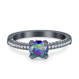 Solitaire Accent Wedding Ring Simulated Cubic Zirconia 925 Sterling Silver