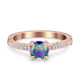 Solitaire Accent Wedding Ring Simulated Cubic Zirconia 925 Sterling Silver