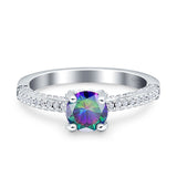 Solitaire Accent Wedding Ring Simulated Cubic Zirconia 925 Sterling Silver