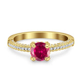 Solitaire Accent Wedding Ring Simulated Cubic Zirconia 925 Sterling Silver