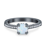 Solitaire Accent Wedding Ring Simulated Cubic Zirconia 925 Sterling Silver