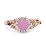 Art Deco Round Engagement Ring Cubic Zirconia 925 Sterling Silver