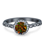 Halo Round Engagement Ring Cubic Zirconia 925 Sterling Silver