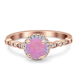 Halo Round Engagement Ring Cubic Zirconia 925 Sterling Silver